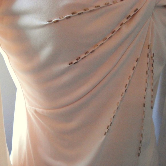 Dressy Twist Front Top Yellow with Gold Beading M - Picture 7 of 9